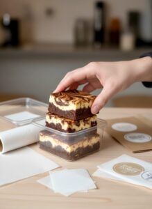 Keto Brownie Cheesecake slice on plate