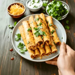Keto Green Chile Chicken Taquitos