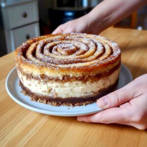 Cinnamon Roll Honeybun Cheesecake