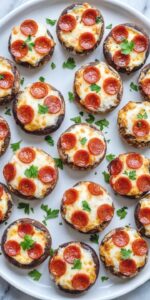 Keto Pizza Stuffed Mushrooms